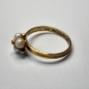 Image 4 : Charming 14K Yellow Gold Ring with Pearls - Size 4.5 - Total Weight: 1.5g