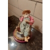Image 2 : Lot Of 2 Items As Shown: Table Lamp & Santa Claus Figure - Colorful Hand Painted