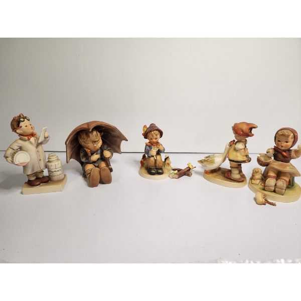 Lot of 5 Hummel Goebel Porcelain Figurines - 2 with Some Damage