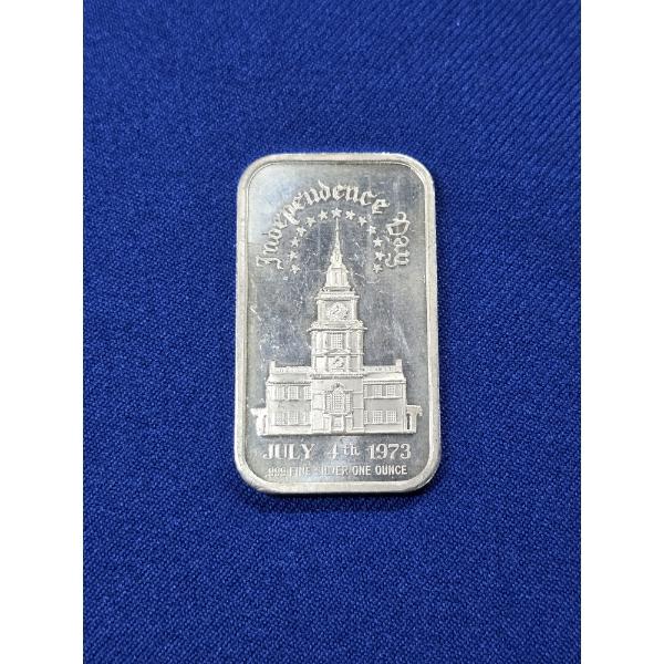 Vintage July 4th One Troy Ounce .999 Fine Silver Bar - Mint Condition