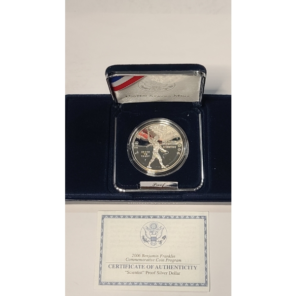 2006-P U.S Mint 90% Silver Benjamin Franklin Commemorative Coin Program Scientist Proof Coin