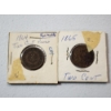 Image 1 : x2 United States Two-Cent Pieces: 1864 & 1865