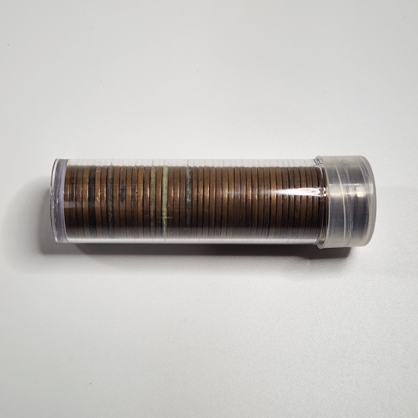 Tube of 50 Assorted United States Wheat Cents - Face Value: $0.50