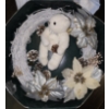 Image 1 : 17" Holiday Wreath with Teddy Bear Angel
