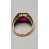 Image 5 : Men's Vintage 10K Yellow Gold Art Deco Ring With Ruby & Accent Diamonds - Size 11 - Weight: 9.2g