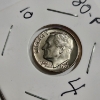 Image 2 : United States 1980 Roosevelt Dime With Full Bands In Uncirculated Condition!