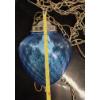 Image 5 : Excellent Condition Elegant Vintage Ice Blue Pendant Swag Strawberry Shape Leviton Lamp On Chain Wit