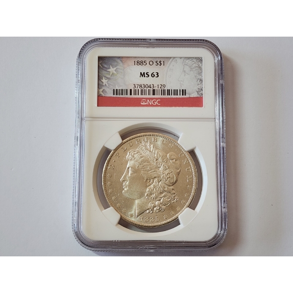 NGC MS 63 Graded 1885-O 90% Silver Morgan Dollar