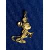 Image 2 : 10K Gold Mickey Mouse Pendant & 10K Gold Ring With Aquamarine Charm - Weight: 1.4g