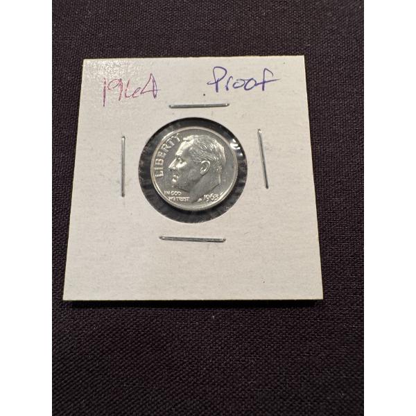Rare 1964 United States Roosevelt Silver Proof Dime - Pristine Condition