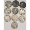 Image 1 : (10) Assorted/Unknown Years U.S Buffalo Nickels - Face Value: $0.50