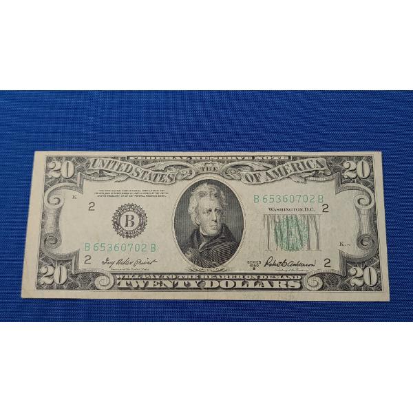 Series 1950 B Green Seal $20 Bank Note With Priest And Anderson Signatures