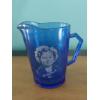 Image 1 : Antique "Shirley Temple" Hazel Atlas Glass Cobalt Collectible Pitcher - Orignal Piece