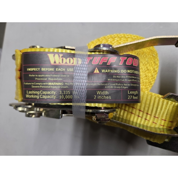  Brand New Wood Tough Tow 2''Wx27'L Ratchet Tow/Tie Down Strap