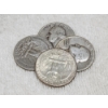 Image 1 : $1.00 Face Value in Assorted 90% Silver United States Washington Quarters ~ 4 Coins!