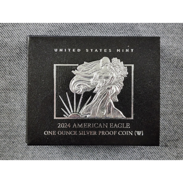 2024-W American Eagle One Ounce Silver Proof Coin From West Point Mint in Original Packaging! 
