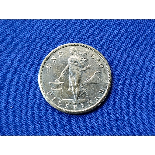 1907-S Philippines United States One Peso Silver Coin ASW: 0.5144 oz 