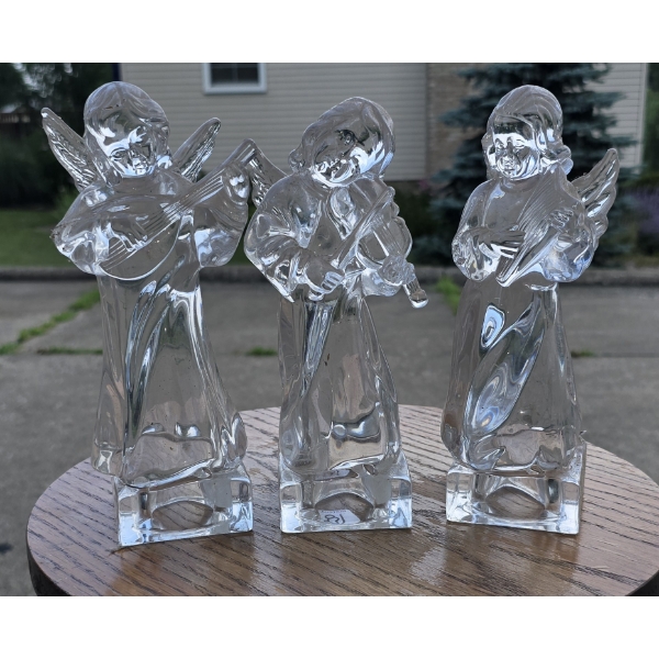 3 Glass Angels - 8" Tall