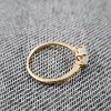 Image 4 : 14K Yellow Gold Ring Ft. Clear Center Stone ~ Size 6 ~ Weighs 1.5 Grams Total