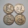 Image 1 : Four 1953-D United States 90% Silver Franklin Half Dollars - FV: $2.00