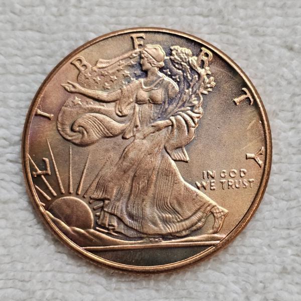 Walking Liberty .999 Fine Copper Bullion Round