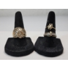 Image 1 : Three Gorgeous 10K Gold Rings with Diamonds - Various Sizes - TW: 8.9g