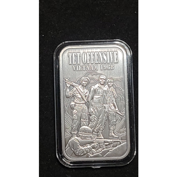 Tet Offensive Vietnam 1968 1 Troy Oz 999 Fine Silver Bar From The St. Louis Mint/Kody Duncan 