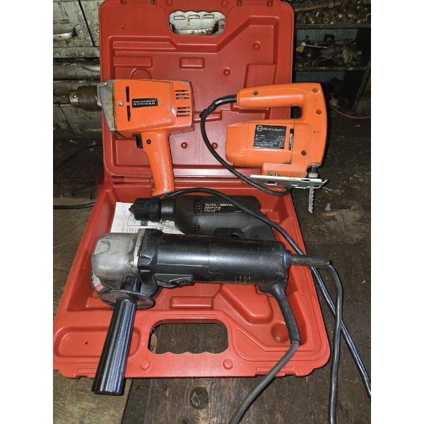 4 Corded Power Tools - Grinder, Drill, Jig Saw, Industrial Drill