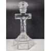 Image 2 : Vintage Glass Crucifix Candlestick Holder