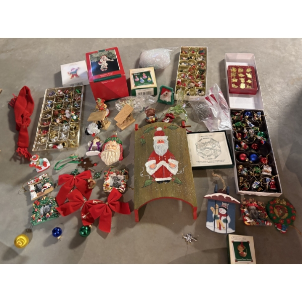 *Pick Up At Mantua Home-No Shipping Available*  Christmas Decor - Santa Sled - Tons of Ornaments in 