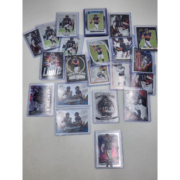 Lot of Assorted 2024 Caleb Williams Football Trading Cards Including RC's, Topps Chrome, & More!