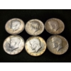 Image 2 : Six 1964 Kennedy 90% Silver Half Dollars - $3.00 Face Value