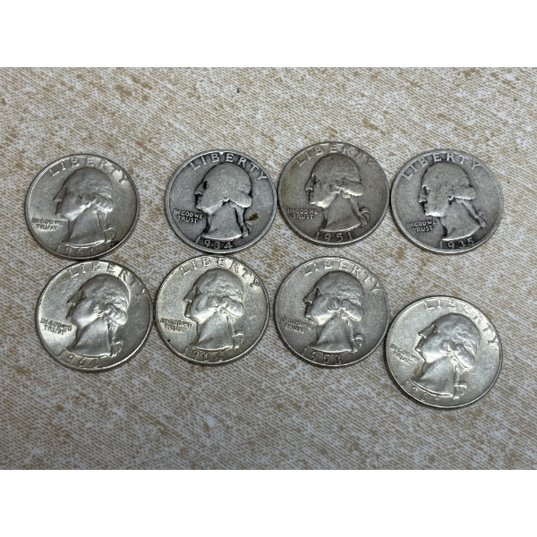 90% Silver U.S. Quarters - FV $2.00 - Various Years