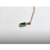 Image 5 : Nice Matching Set of 10K Gold w/ Emerald-Colored Stones Stud Earrings and ~16in Necklace TW: 3.6g