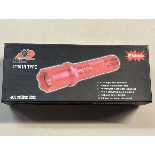 4.9 Million VOLT Rechargeable 7" Red Flashlight Taser - Brand New In The Box