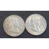 Image 1 : United States 1963 & 1963-D 90% Silver Franklin Half Dollars - Face Value: $1.00