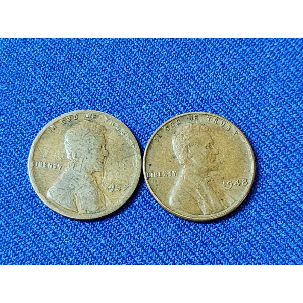 1937 and 1948 Lincoln Wheat Cents