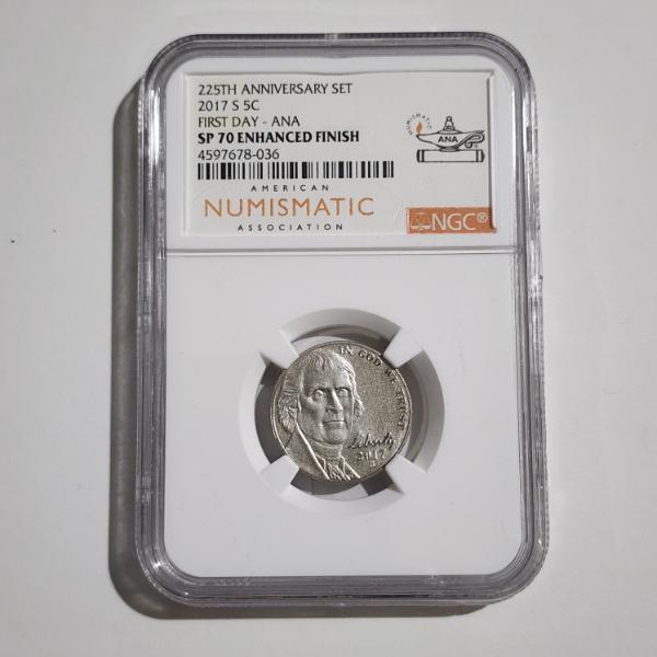 NGC SP 70 Enhanced Edition 2017-S United States Nickel ~ First Day ANA ~ 225th Anniversary Set