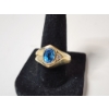 Image 2 : 10K Gold Ring with Large Topez and Diamond - Size 8 - Total Weight: 6.2g
