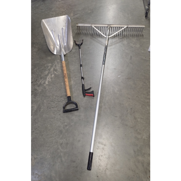 Grabber Tool, Lawn & Landscape Rake & Ground Works Shovel
