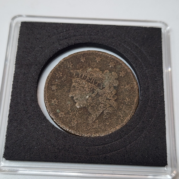 United States Worn Braided Hair Large Cent 