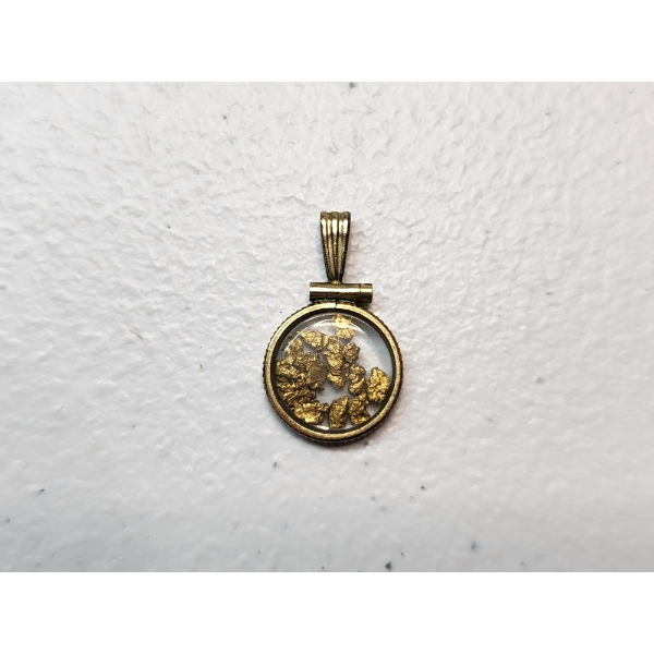 Gold-Filled Pendant Locket with Gold Nuggets Total Weight: 1.3g