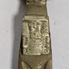 Image 4 : Vintage Mexican Brass Letter Opener ft. Carved Calcite (Mexican Onyx) Aztec Idol Handle, 6.25"