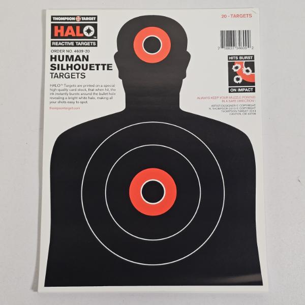Thompson Target Halo Reactive Targets (Human Silhouette) - Pack Of 20
