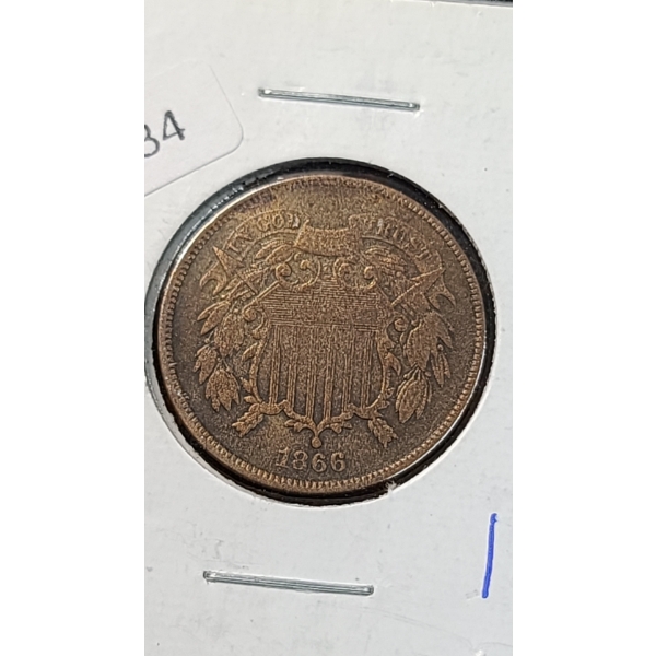 1866 2 Cent Coin