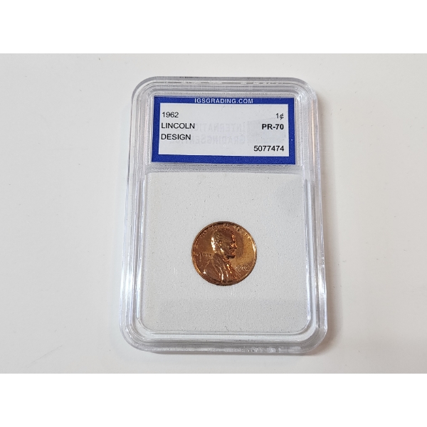 IGS GRADED 1962 Lincoln Memorial Cent PR70