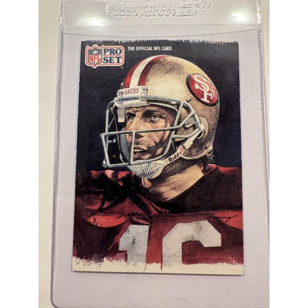 1991 NFL Pro Set Joe Montana 49ers Football Card in Protective Holder - Incredible Card