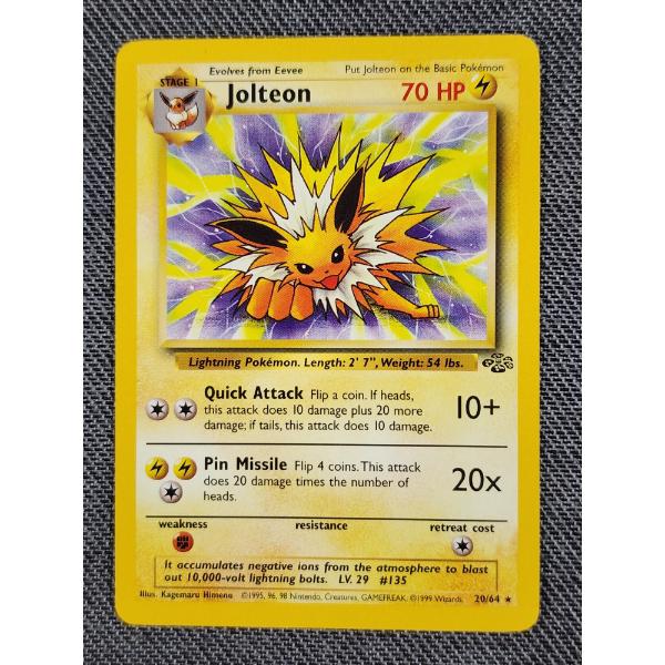 Jolteon 20/64 Rare Vintage Jungle Set Pokemon Trading Card