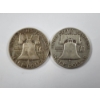 Image 4 : Two 90% Silver United States Franklin Half Dollars ~ 1950-D & 1952 ~ $1.00 Face Value