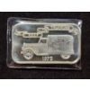 Image 1 : Vintage 1973 "Keep On Trucking" Ajax Trucking Co. Mother-Lode Mint 1 Ounce .999 Fine Silver Bar